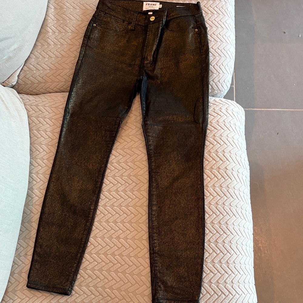 Frame Denim Shimmering Black Jeans